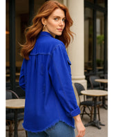 Jaqueta Jeans Feminina Destroyed Oversized Urbana | Zamba